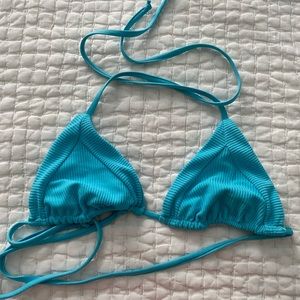 Frankies Bikini Sky Ribbed Top